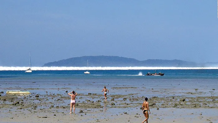 The tsunami arrived trough first in Phuket,