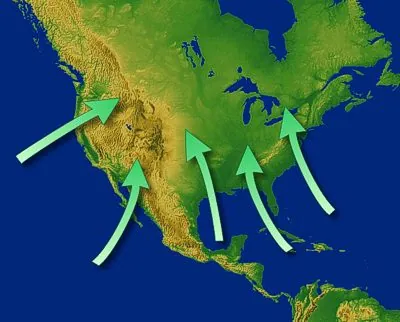 The oceans are the Sources of moisture for the United States
