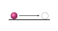 A force is applied to the ball causing it to move.