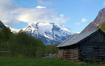 Clouds covering mountain peak as air is forced up due to terrain.