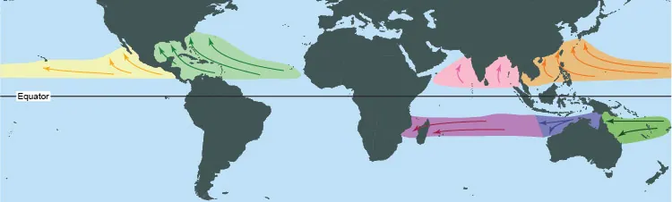 Global tropical cyclone formation basins - Click for more info.